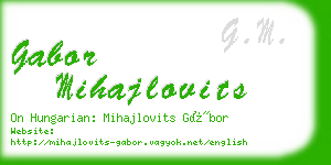 gabor mihajlovits business card